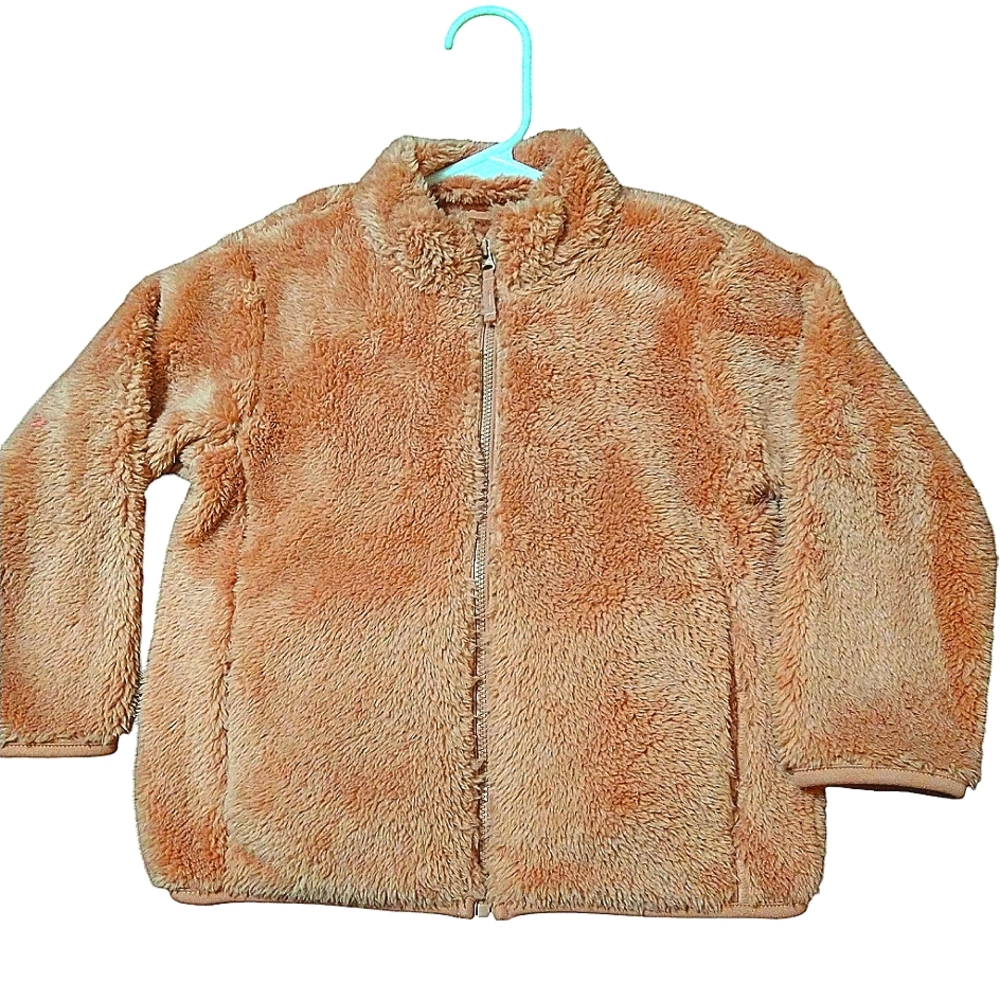 UNIQLO Faux Fur Zip Up Jacket Pink Soft